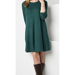 NEW Alyx Size XL 3/4 Sleeve Super Soft Shift Knee Dress in Hunter Green Pockets